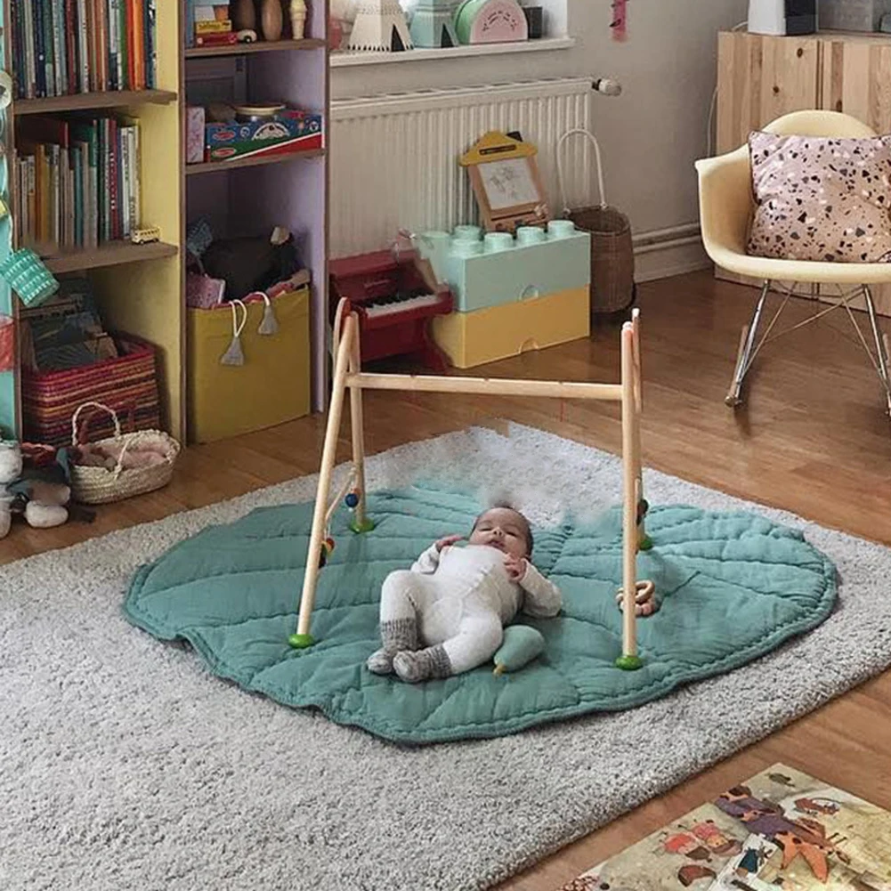 Модный мягкий хлопковый коврик в Форме Кленового Листа для малышей игровой