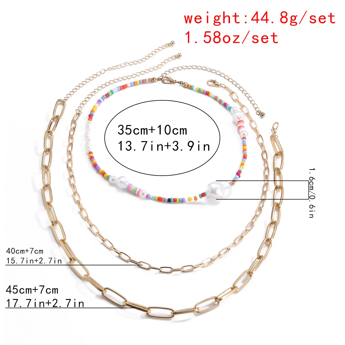 

Gold Multilayer Trendy Bead Strand Beaded Choker Necklace For Women Bohemian Colorful Handmade Short Pearl Necklace Collar Gifts