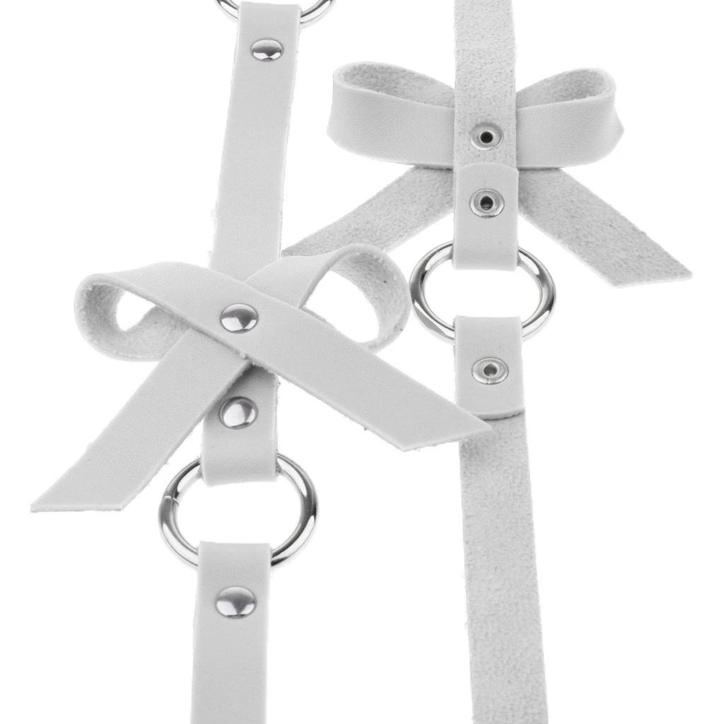 

Women Leather Waist Garter Belt For Stockings Bowknot Punk Club Costume