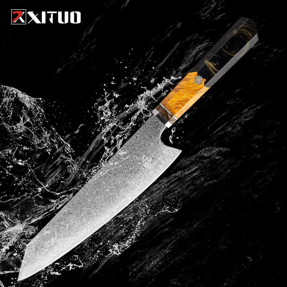 

XITUO шеф-повара Kiritsuke VG10 японский дамасский нож из нержавеющей стали 67 слоев Gyuto кухонный Профессиональный инструмент для нарезки мяса