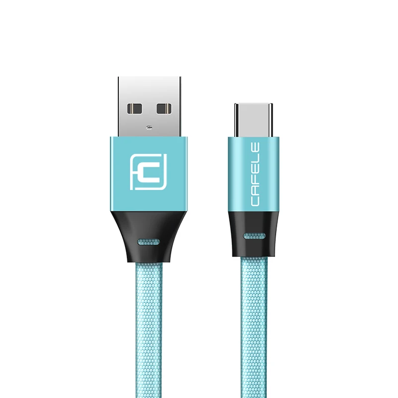 Cafele usb type-C кабель для Xiaomi Redmi Note 8 7 k20 pro USB C телефонный кабель провод для быстрого заряда для samsung S10 usb type-C устройства - Color: Blue