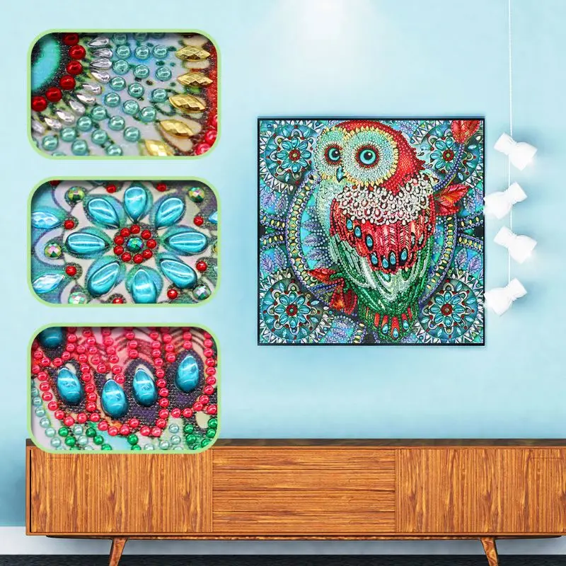Красная сова 5D специальная форма алмазная живопись вышивка рукоделие горный