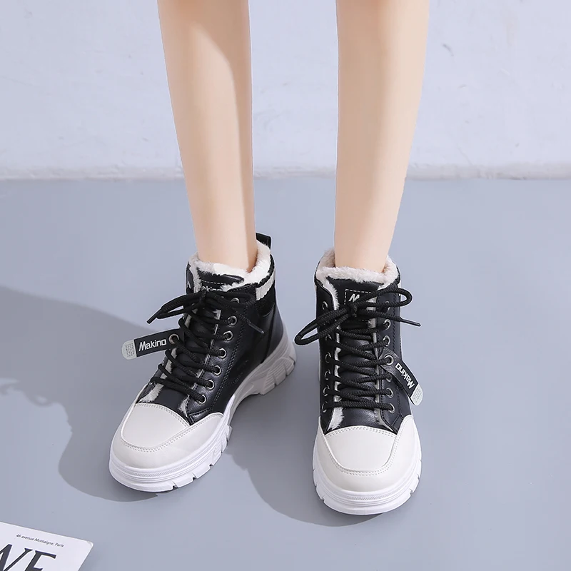 

Cotton Shoes Women 2021 New Winter Plus Velvet All-match Student Thick-soled Thickened Warm Snow Women's Cotton Boots