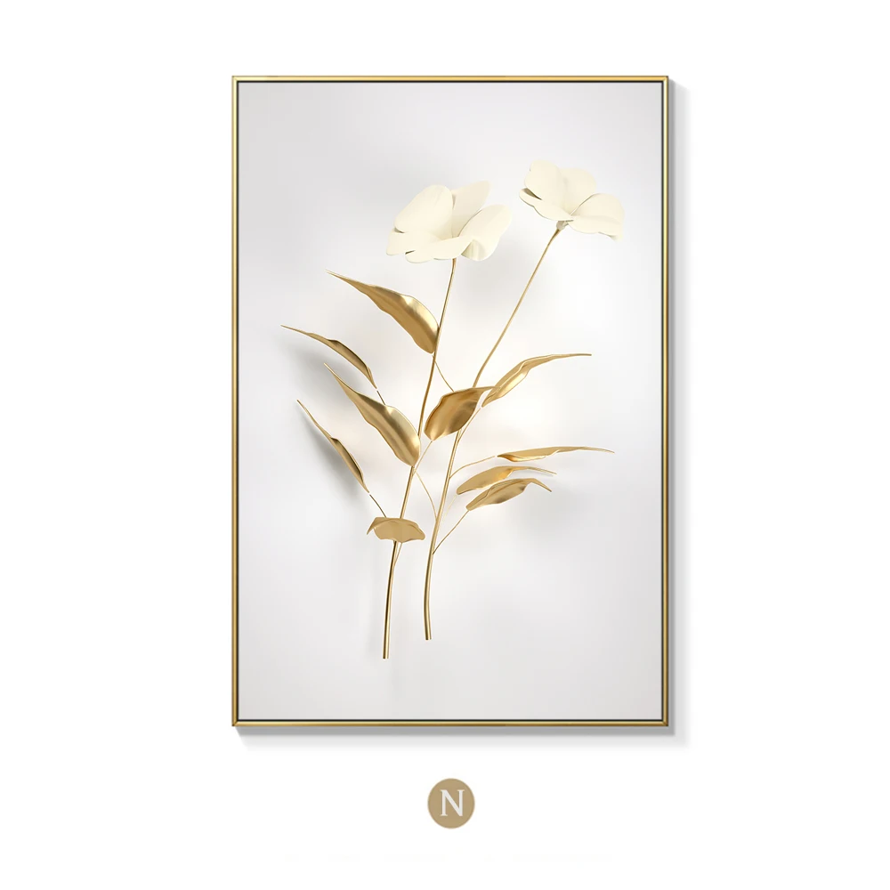 

Картина на холсте "Золотые листья и цветы" AHPAINTING