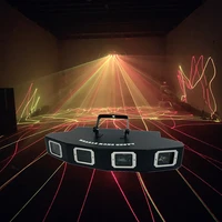 four head full color laser light dmx scanning led laser stage projector voice control dj disco party stage lighting effect