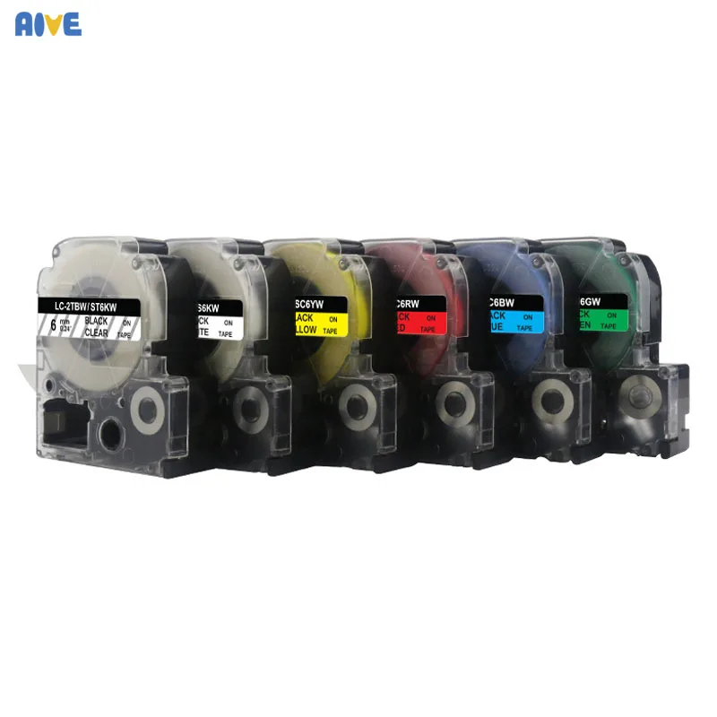 Aive 6 мм ленты для этикеток SC6YW совместимые с EPSON LW 700 600P 1000P Z900 K400 kingjim SR230C SR530C принтер