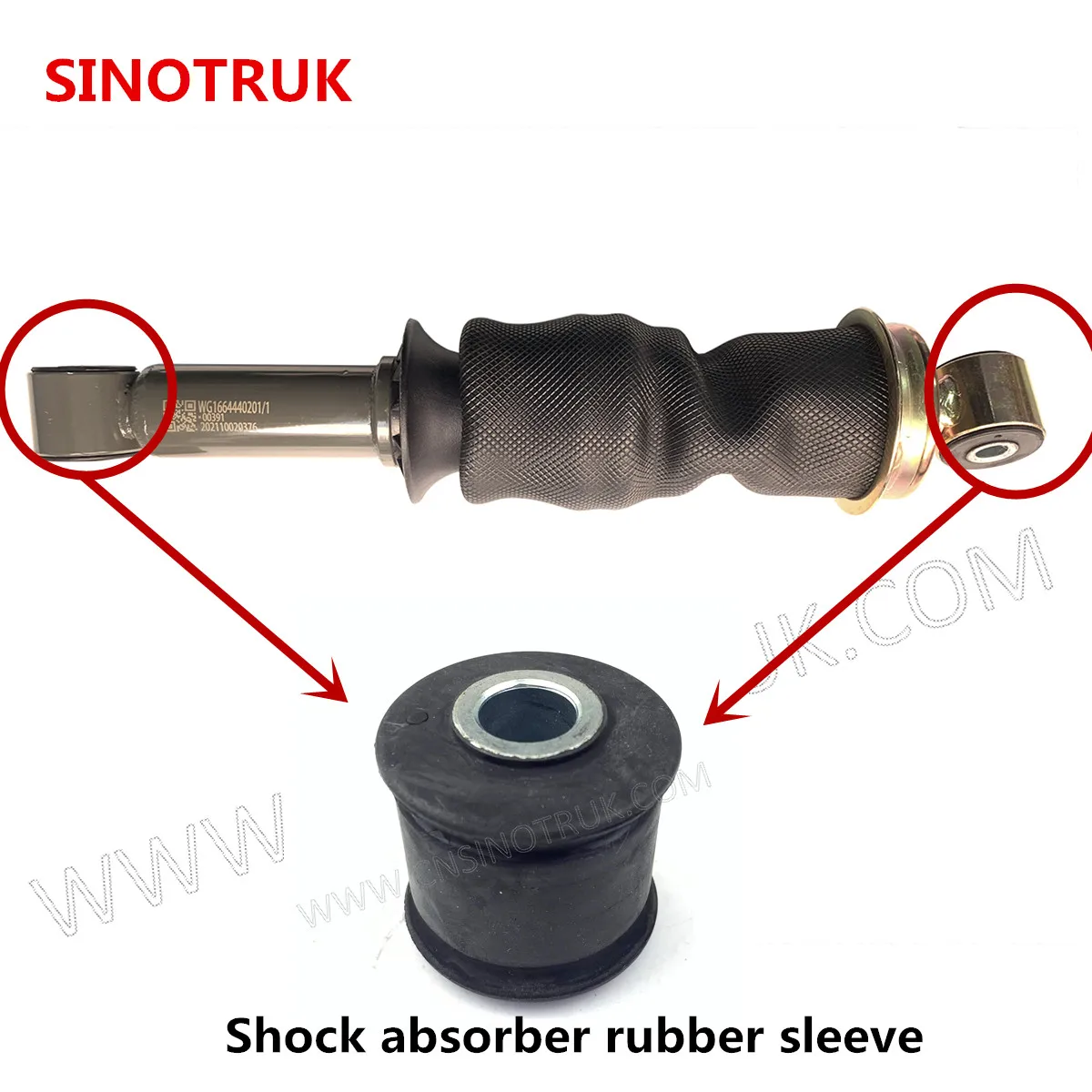 

Shock absorber rubber sleeve for Sinotruk Howo A7T7H cab rear airbag shock absorber WG1664440201 rubber cushion bushing truck
