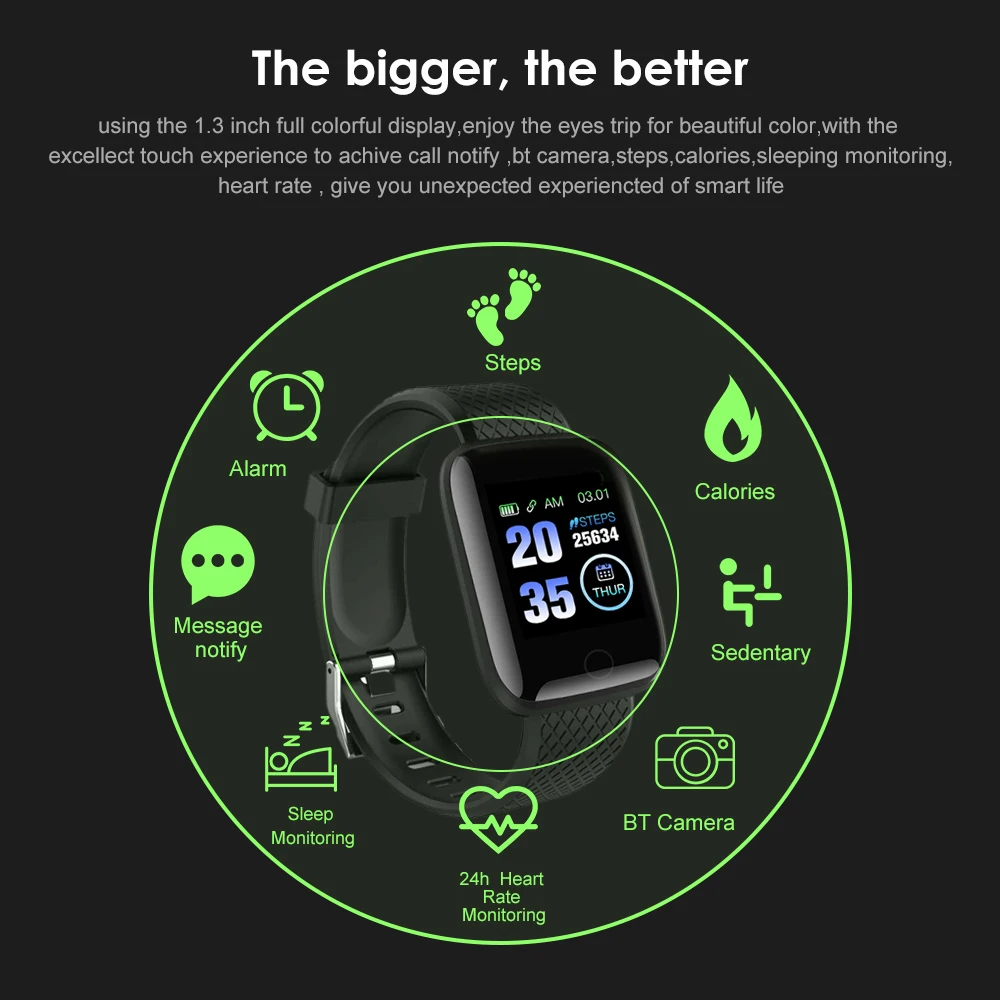 Смарт браслет 116Plus умные часы фитнес трекер шагомер монитор сердечного ритма