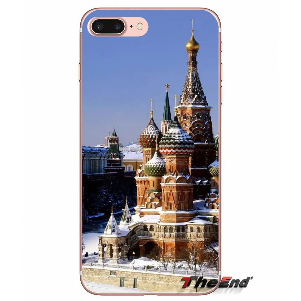 Кремль Москва Россия для Apple IPhone X 4 4S 5 5S SE 5C 6 6s 7 8 плюс Plus 6S iphone 8plus мягкие прозрачные