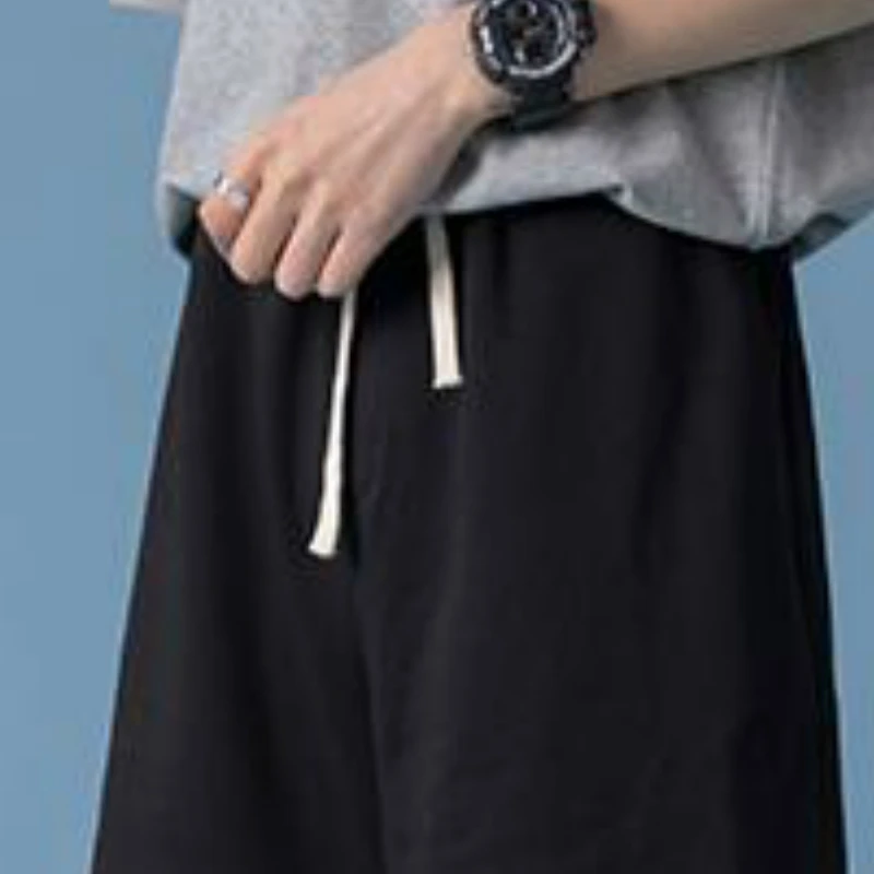 

Shorts Women Summer High-waist Drawstring Butterfly-embroidery Knee-length BF Streetwear Unisex Loose Wide-leg Loose Womens Chic