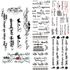 Маленькие слова, Поддельные Временные татуировки для детей, женские, черные, бабочки, татуировки, наклейки, буквы сердца, водостойкие татуировки, боди-арт, пальцы