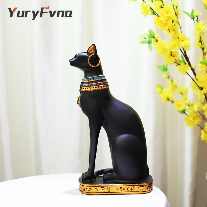 YuryFvna Смола древний Египетский котенок Египетский Бастет кошка богиня Статуэтка статуэтка животного скульптура украшения дома офиса подарок