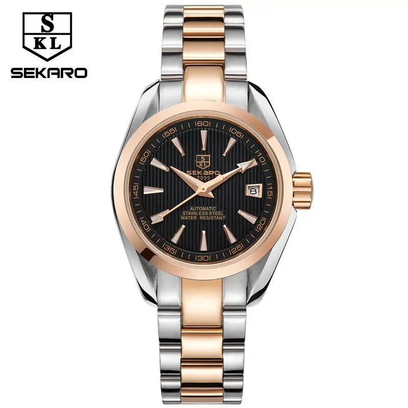 Женские Механические часы роскошные золотые/серебристые стальные