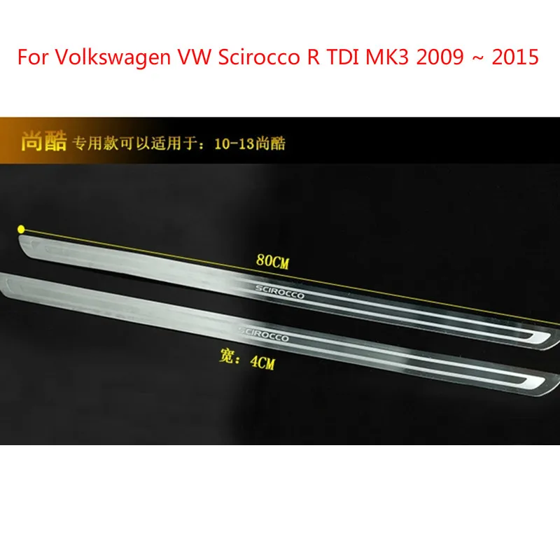 

Car Accessories High-quality stainless steel Door Sill Scuff Plate For Volkswagen Scirocco R TDI MK3 2009 ~ 2015 Car-styling