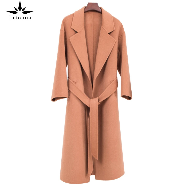 

Leiouna Full Long Office Lady 2020 Fashion New Spring Winter Coats Women's Wool Coat Female Autumn Korean Women Jacket Feminino