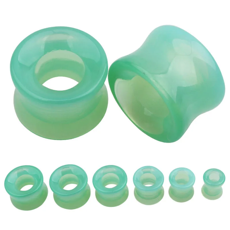 1 пара каменных стеклянных тоннелей для ушей многостильные пустотелые