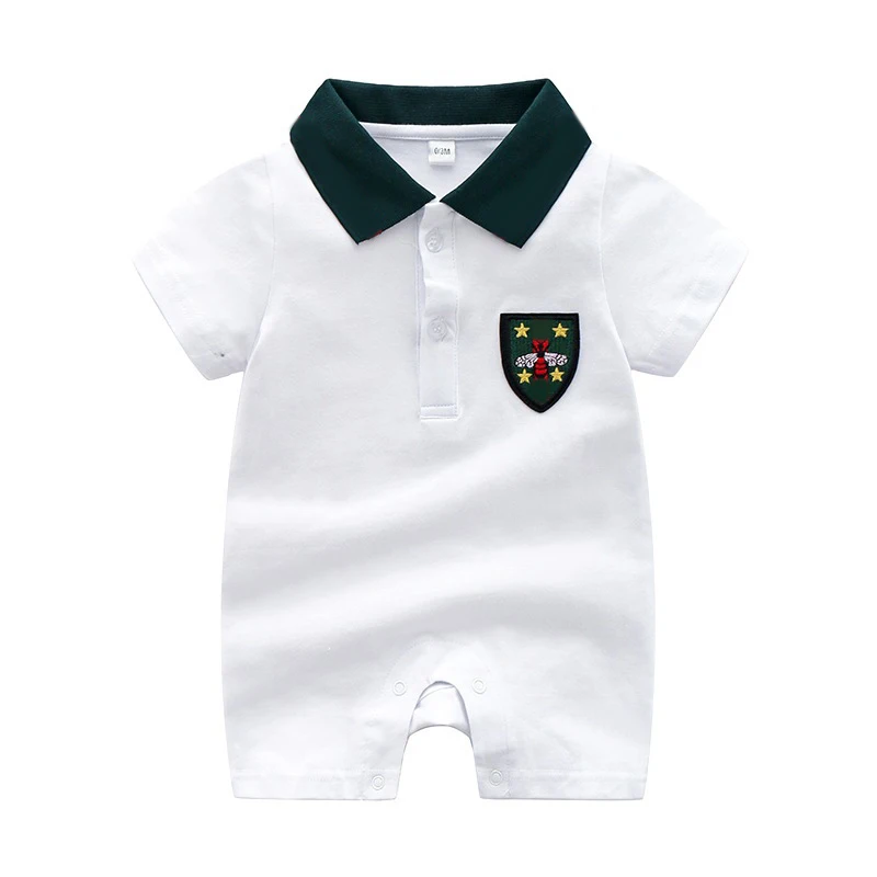 Летняя модная одежда для новорожденных мальчиков хлопковый комбинезон с