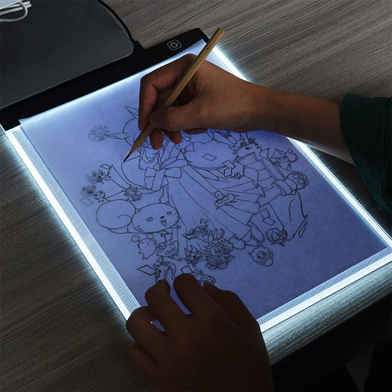 A4 çizim tableti USB Led ışık Pad izleme kopyalama panosu çocuk oyuncak elmas boyama aracı eğitici çocuklar yaratıcı hediyeler