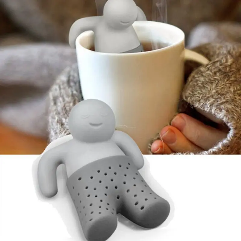 TEA-020 1 шт., силиконовое ситечко для чая, Mister, чайник, MR Little Man, заварочный чайник, травяной фильтр для чая и кофе, посуда для напитков, инструменты - Цвет: TEA-020