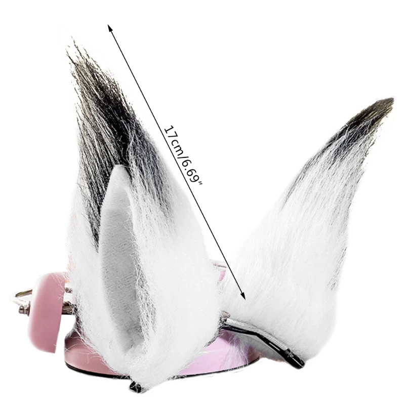 1 пара контрастных цветов кошачьи волчьи ушки длинные пушистые фотоклипсы Аниме