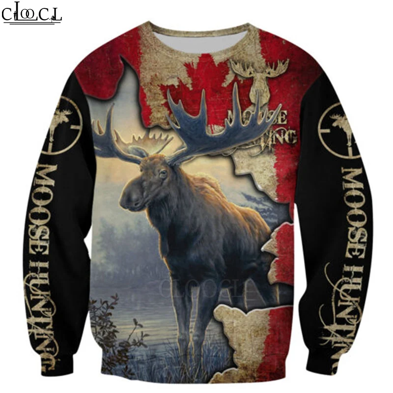 

HX Newest Popular Moose Hunting 3D Print Men Women Hoodie Sweatshirts Harajuku Fashion Long Sleeve Tracksuit Drop Shipping