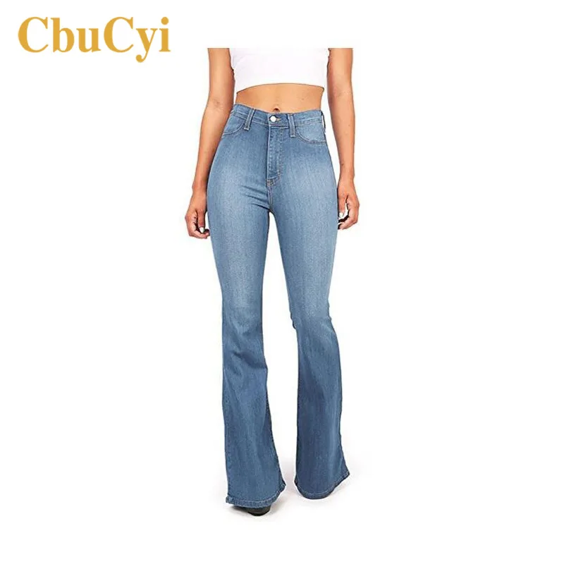 Джинсы женские с завышенной талией свободные брюки из денима стрейч