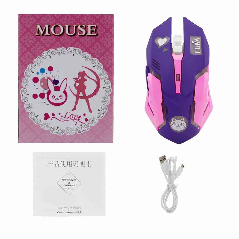 Gaming Wireless Mouse Optical Computer 2400 DPI Colorful Backlit Silent For PC Laptop Desktop | Компьютеры и офис