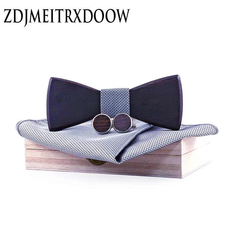 

Модный женский носовой платок, набор запонок, черный сетчатый цветочный жаккардовый галстук-бабочка Hanky для мужчин, деловой стиль с белой ко...