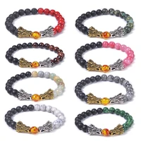 2021 new charm bracelet for men fashion luxury dragon high quality tiger eye stone bead bracelets jewelry male pulseira bileklik