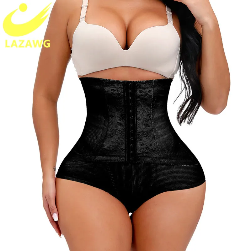 

LAZAWG High Waist Trainer Shapewear Tummy Control Panties Hook Women Butt Lifter Body Shape Corset Seamless Slim Belly Underwear