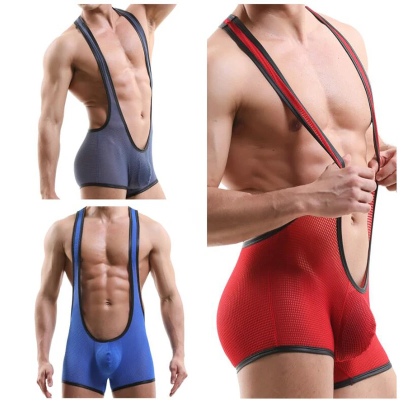 Дышащее мужское сексуальное Сетчатое боди нижнее белье с бандажом майка для
