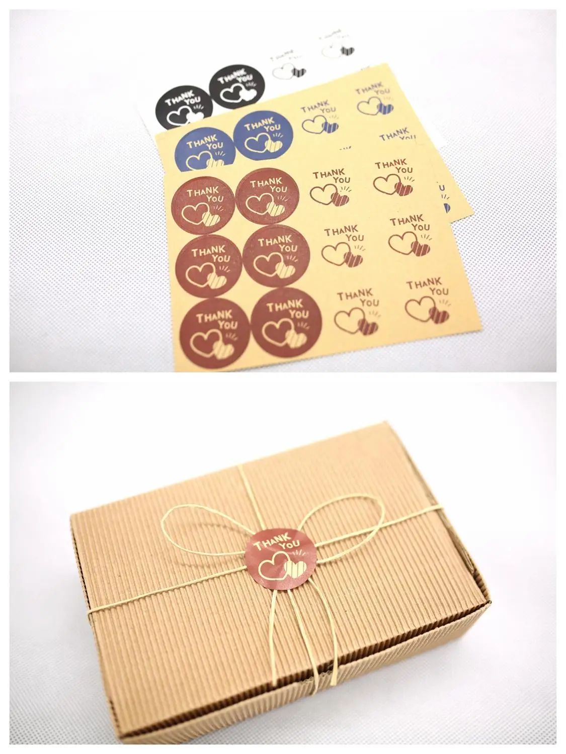 Коричневый синий черный Круглый спасибо наклейки подарочные бумажные