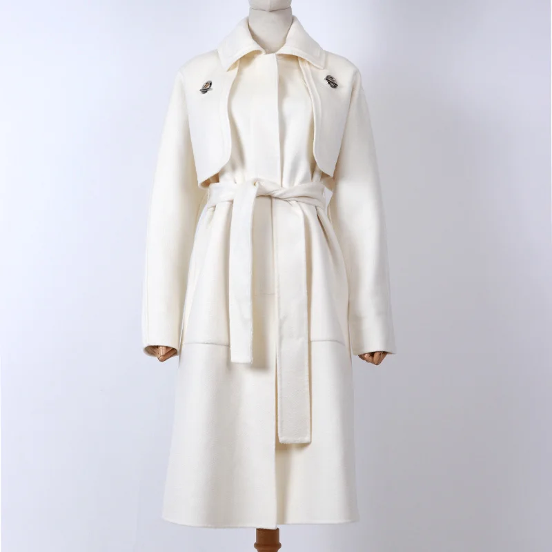 

SHZQ Ladies Wool Coat Women 100% Wool Outwear