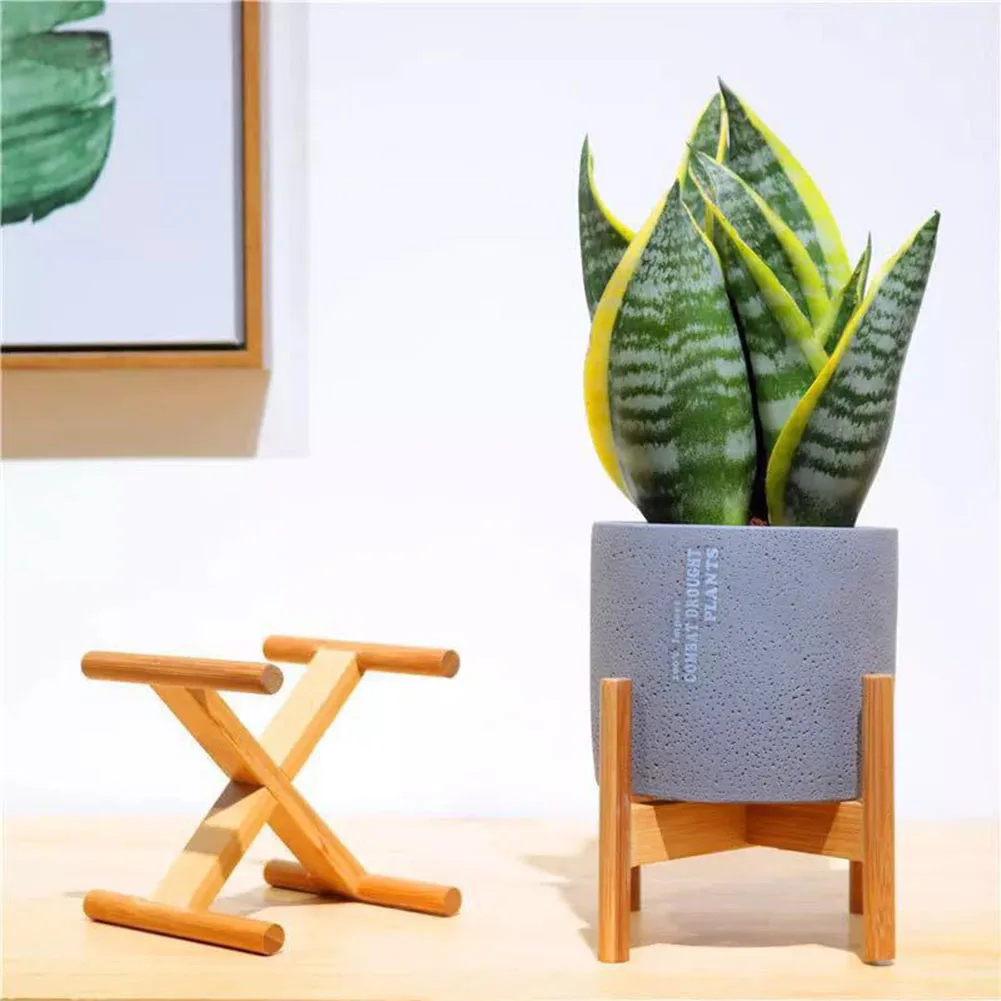 Стеллаж для цветов из массива дерева в скандинавском стиле простой керамический