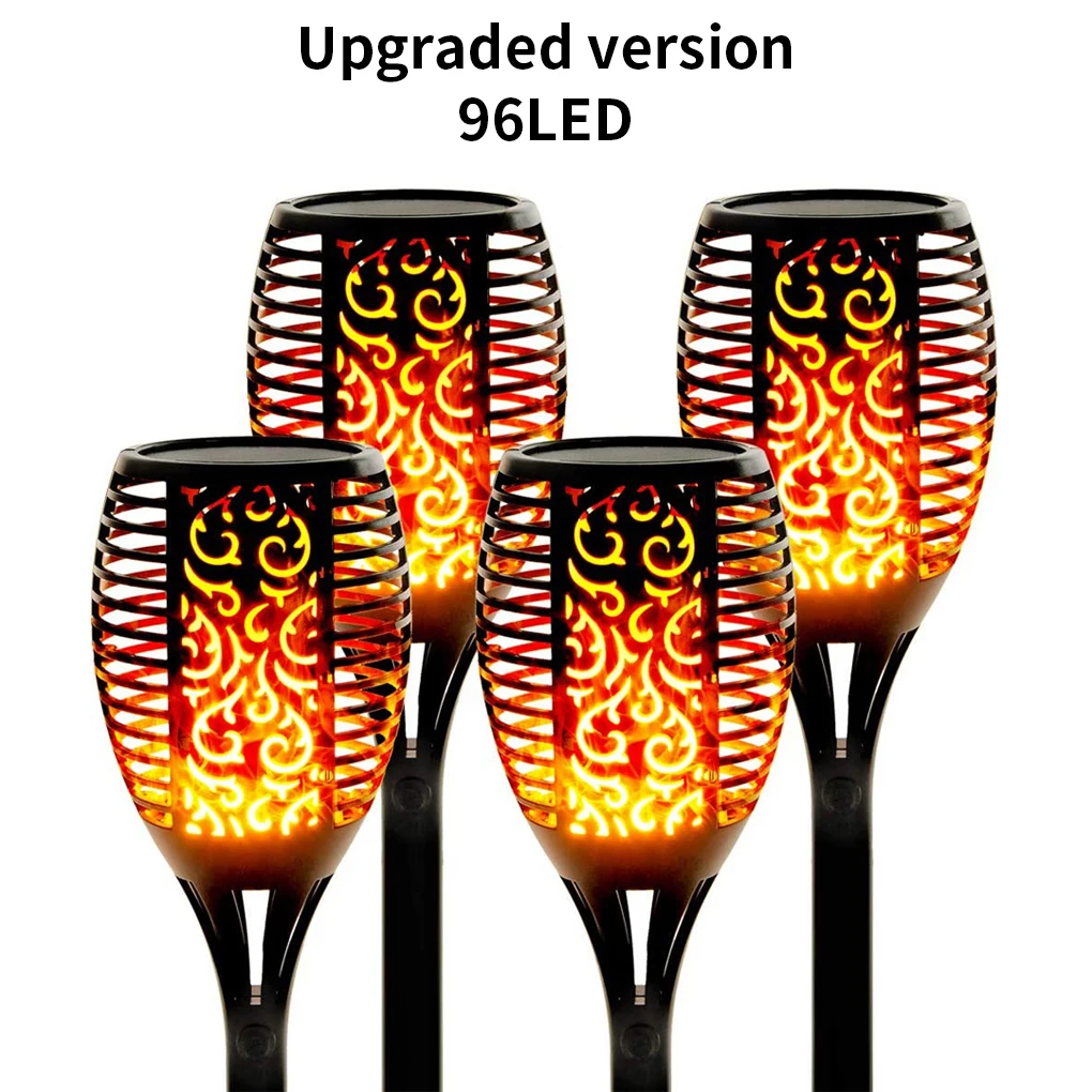 Светодиодный светильник с эффектом пламени на солнечной батарее 33/51/96 наружный