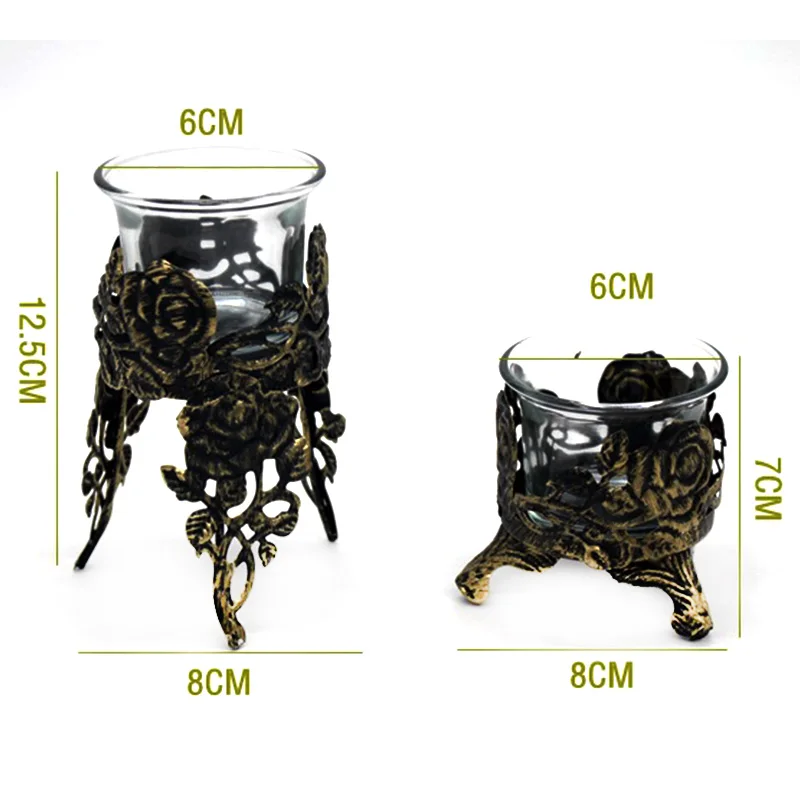 

Candle Holders Cup Shape Creative Hollow Vintage Candlestick Stand For Home Wedding Decoration Table Ornament Candelabros