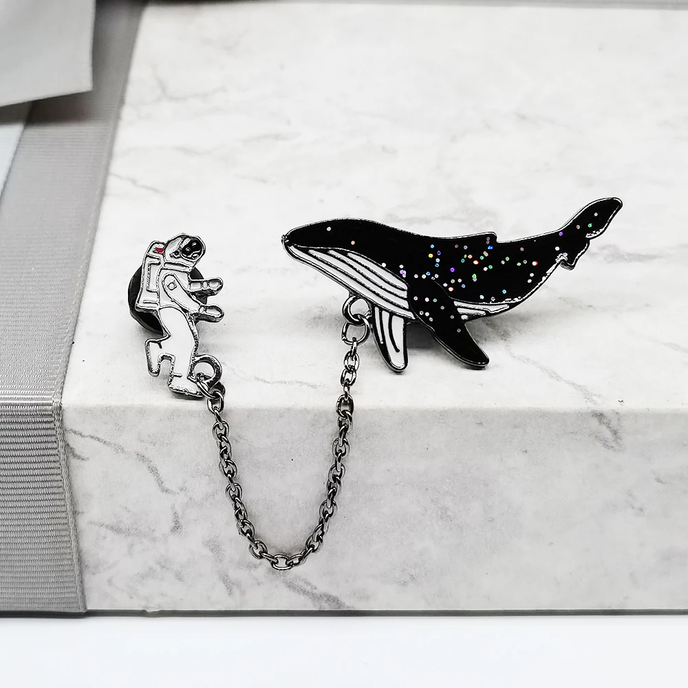 

Spaceman Anime Cartoon Badge Cute Astronaut Space Whale Brooch Pin Enamel Lapel Pin Jewelry Accessories Gift For Kids/Friends