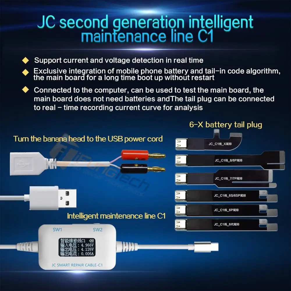 JC 2nd Gen C1 интеллигентая (ый) Ремонт набор инструментов коробка для iPhone 6/6 P/6 S/6SP/7/7 P/8/8