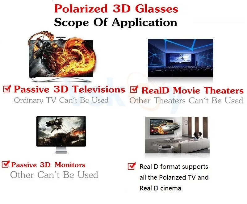 VSKEY 3 шт. поляризованные 3D очки для Пассивных телевизоров реальные D Кинотеатры