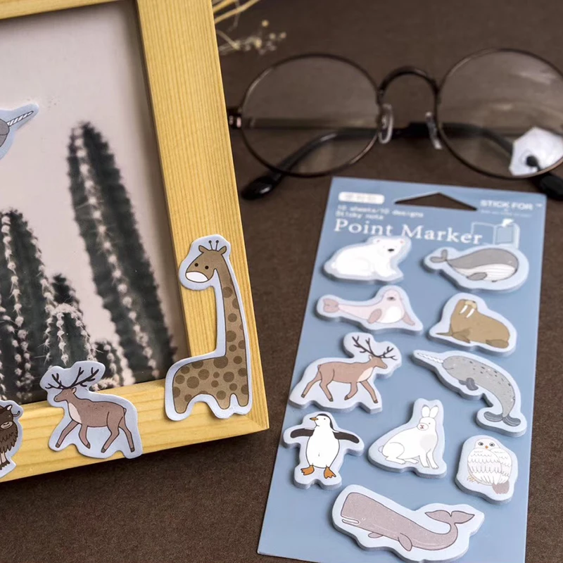 Животные блокноты kawaii милый планировщик наклейки страницы Стикеры с флагами