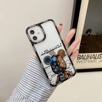 luxury brand phone holder iphone 12 mini 11 pro max 2020 se xr x xs 7 8 plus soft silicone teddy bear anime smartphone case