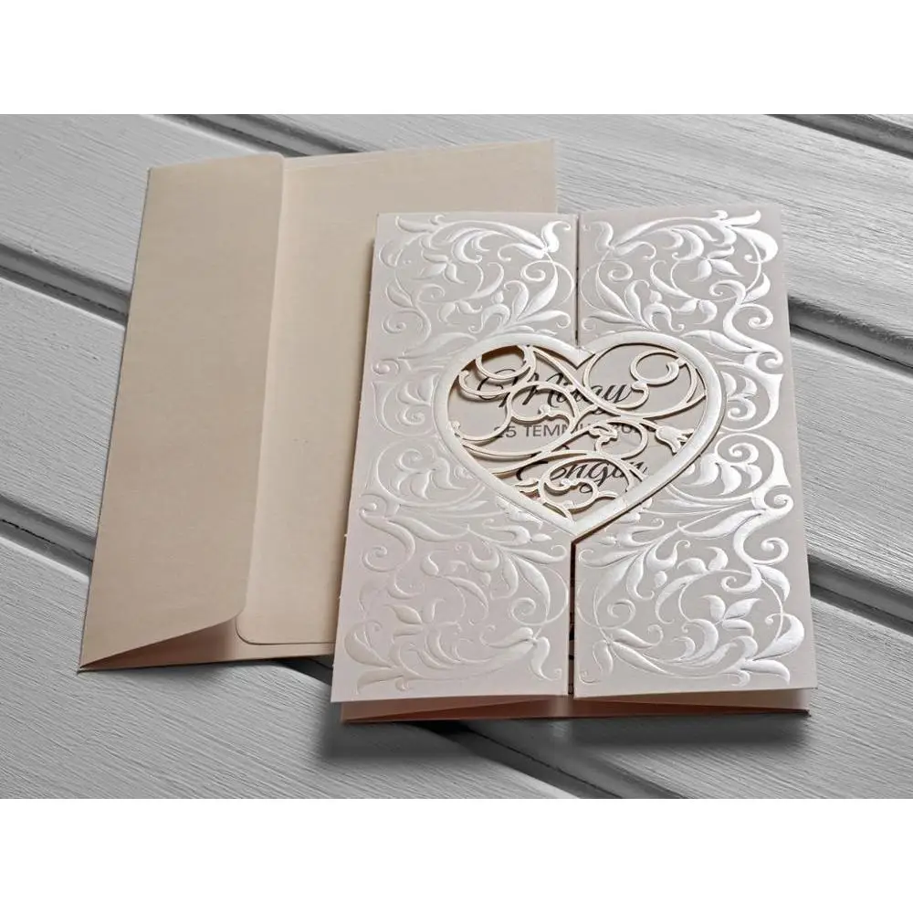 50 шт. роскошные свадебные пригласительные открытки лазерной резки элегантные