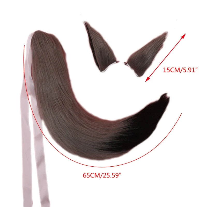 

2021 New Lolita Furry Headdress Animal Ears Tail Set Cosplay Costume Hair Accessories