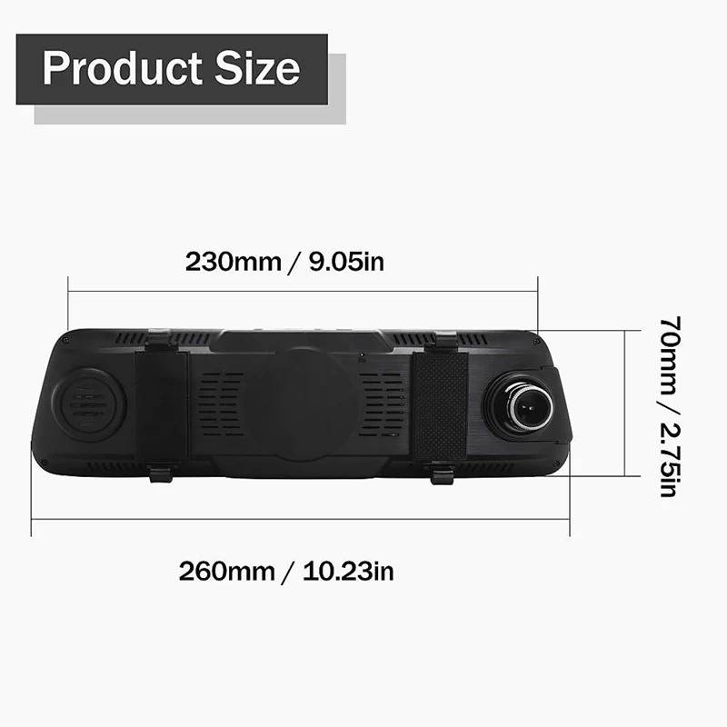 Зеркало видеорегистратор Odare 10 &quot IPS сенсорный экран Full HD 1080P ночное