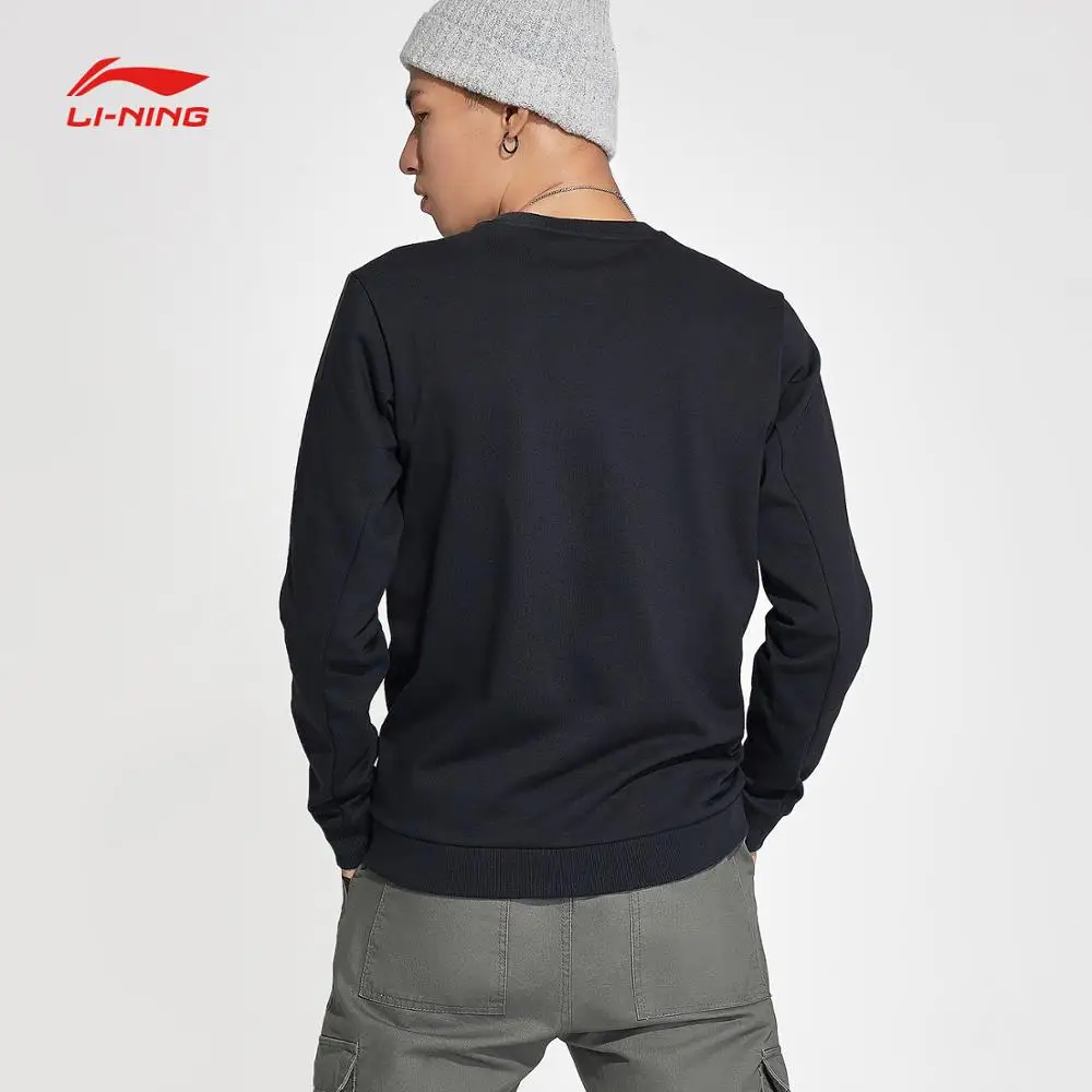 Li-Ning, мужской тренировочный свитер, обычная посадка, 60% хлопок, 40% полиэстер, подкладка, удобные спортивные топы, Свитера AWDN871 MWW1434