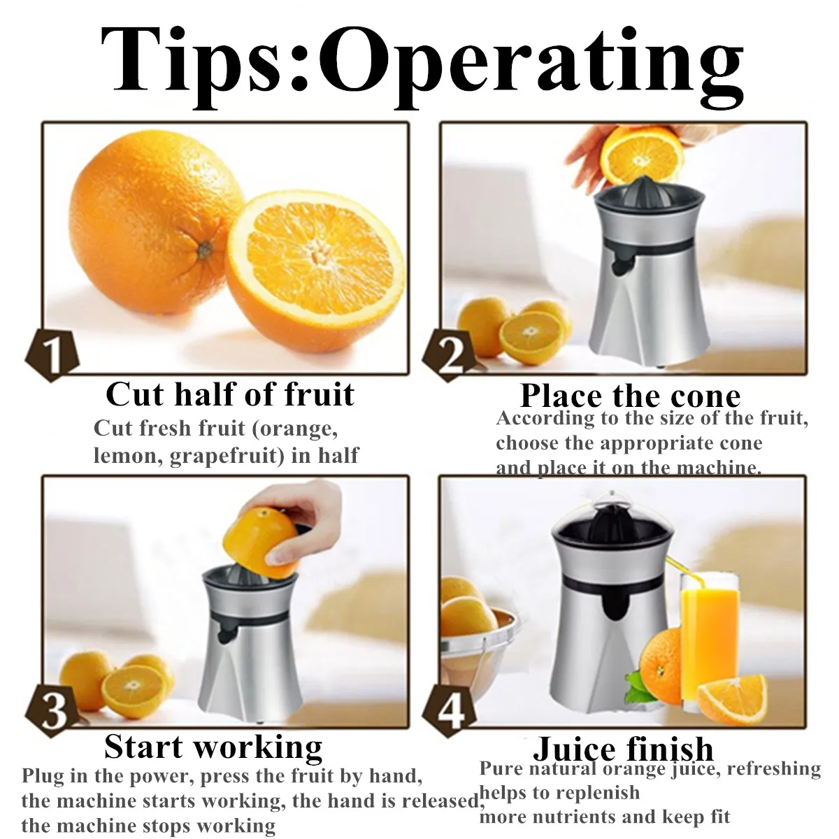 

50W Electric Juicer Stainless steel Citrus Orange Fruit Lemon Squeezer Juice Extractor Juice Presser Fruit Drinking Machine