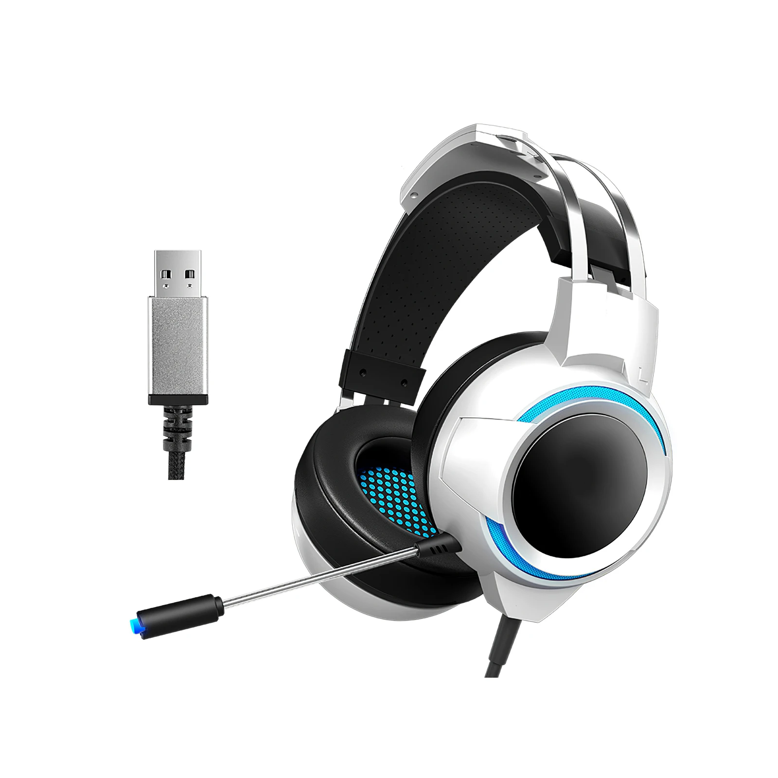 

Игровые наушники, игровые наушники, проводные стерео наушники с 7,1 звуком, USB-микрофон, цветсветильник ка для PS4, игровая гарнитура для Xbox