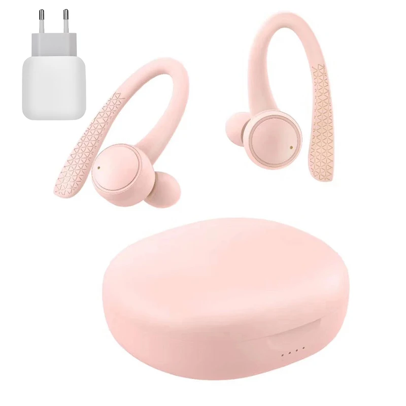 Charger pink TWS 5,0 беспроводные Bluetooth наушники T7 Pro Hi-Fi стерео беспроводные наушники Спортивная гарнитура с зарядным устройством для телефона - Цвет: Charger pink