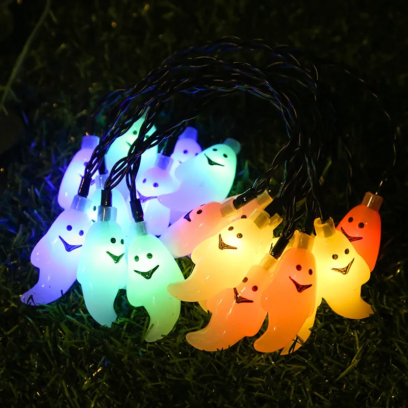 

Halloween Decoration Ghost LED Lights Halloween Party Decor Supplies Outdoor Tree Hanging Ornament Diy 6.5m Solar Lights Decor
