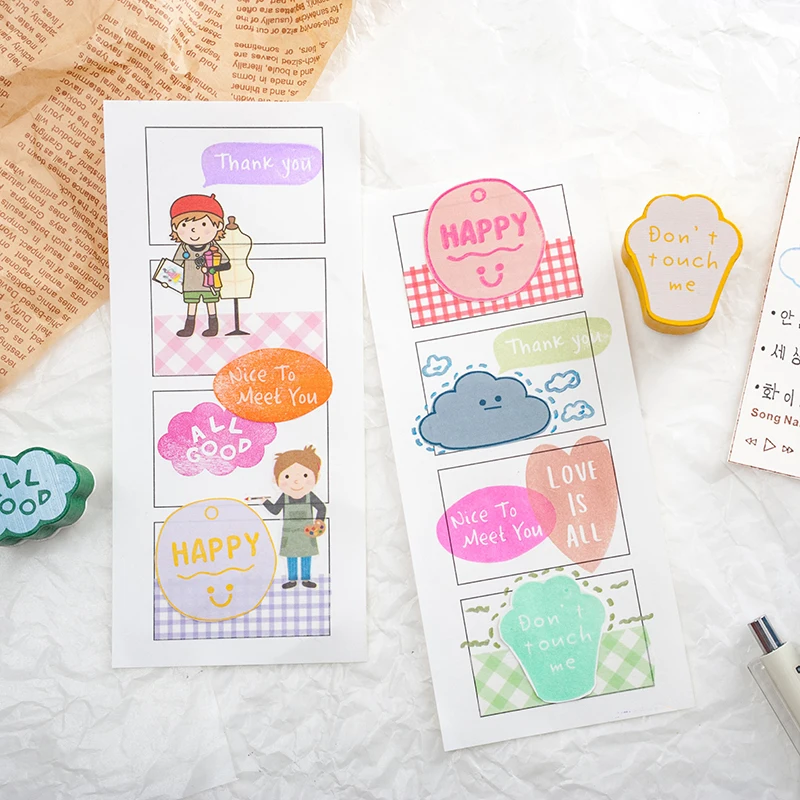 8 видов конструкций INS стиль милый нерегулярный деревянный резиновый штамп для